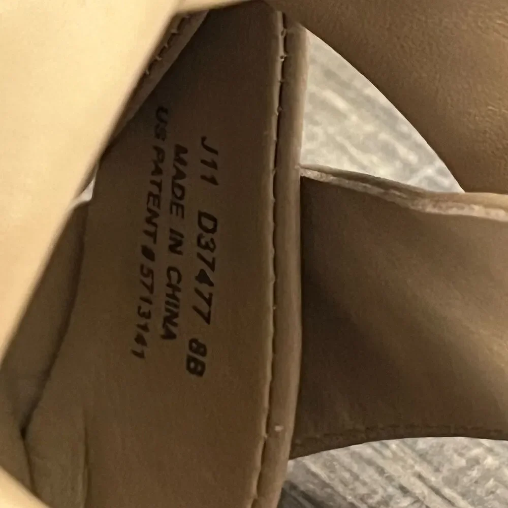 Cole Haan Air Dinah Wedge Sandals Size 8B  Cove Nappa Tan D37477 Collab Heels